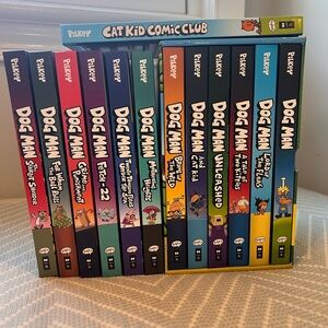 Dog Man by Dav Pikley Collection of 12 books plus 1 Cat Kid Comic Club!